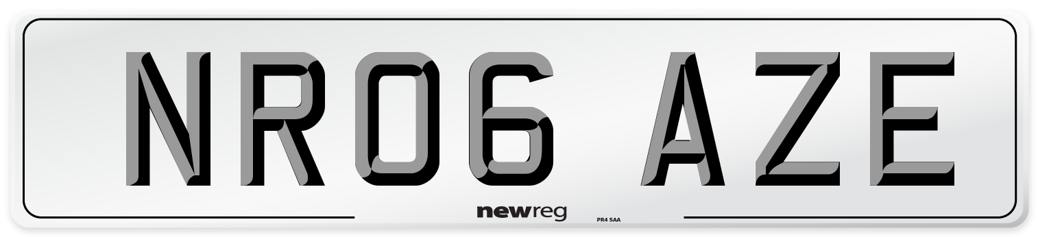 NR06 AZE Number Plate from New Reg